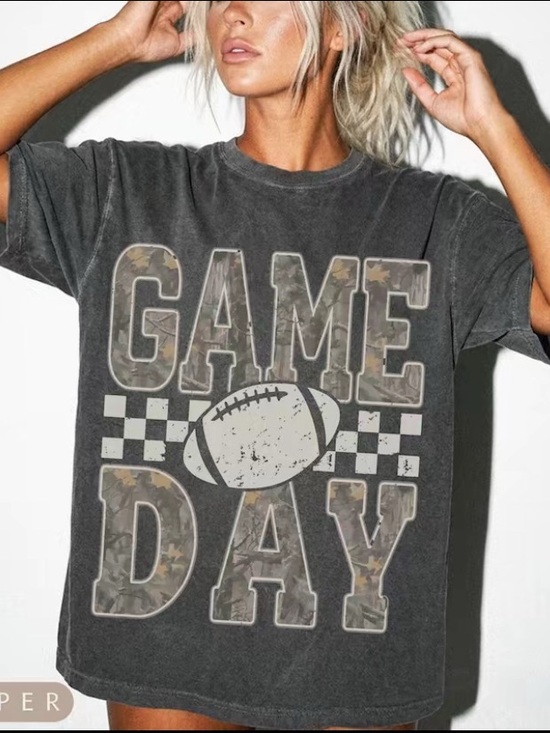 Comfort Colors Tops - Comfort Colors Pepper Game Day Camo Graphic Tee Football Mom Outfit